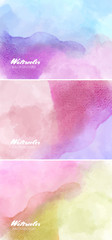 Color watercolor abstract background set
