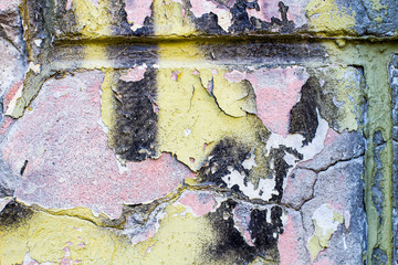 Old wall background. Cracked paint texture pattern