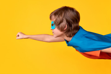 Little superhero flying to save world