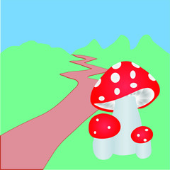 country road leaving the blue sky