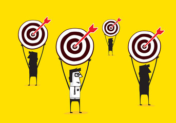 Group holding up a target