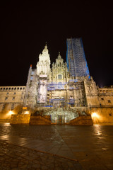 Fototapeta premium compostela cathedral at night