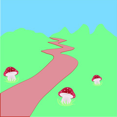 country road leaving the blue sky