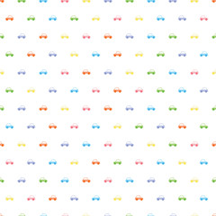 Cute toy cars seamless pattern. Vector seamless pattern. Customized fun background. For prints, cards, baby shower, paper, fabric, wallpaper, blog post