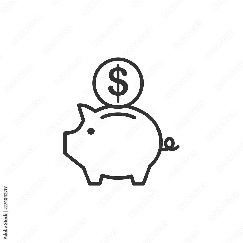 Aufkleber piggy bank icon template black color editable. piggy bank symbol flat vector sign isolated on white 