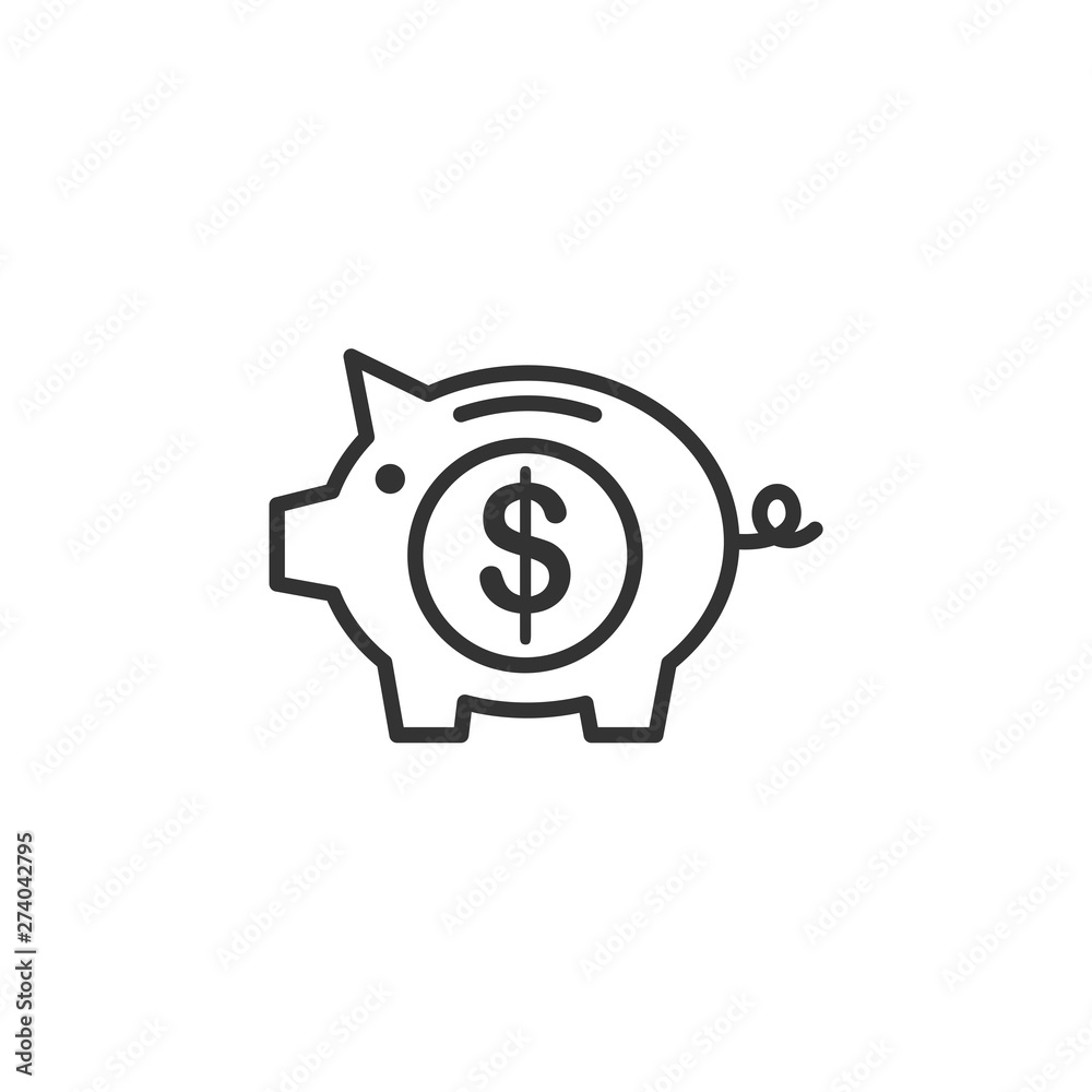 Aufkleber piggy bank icon template black color editable. piggy bank symbol flat vector sign isolated on white 