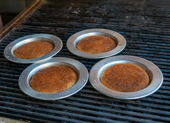 Personal knafeh in a tray