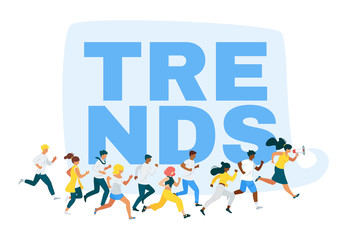 Internet trends chase flat vector web banner template