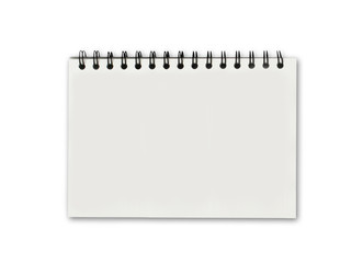 Blank notebook on white background