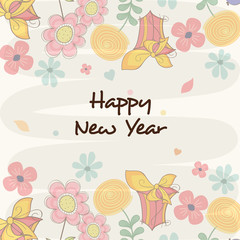 Greeting card design for Happy New Year celebrations.