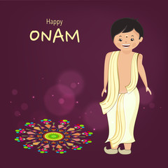 Onam celebration with cute south indian boy.