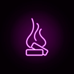 bonfire neon icon. Elements of camping set. Simple icon for websites, web design, mobile app, info graphics