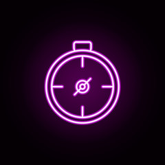 compass neon icon. Elements of camping set. Simple icon for websites, web design, mobile app, info graphics