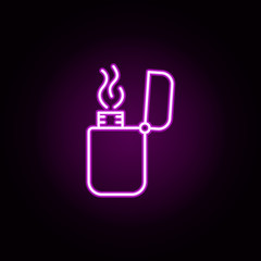 lighter neon icon. Elements of camping set. Simple icon for websites, web design, mobile app, info graphics