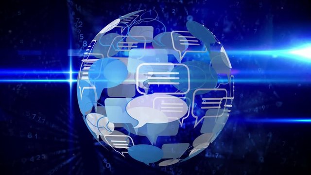 Message bubble icon and binary codes