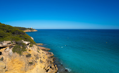 Fototapeta premium Cala de roca Plana beach in Tarragona
