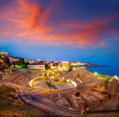 Amphitheater of Tarragona at sunset in Catalonia