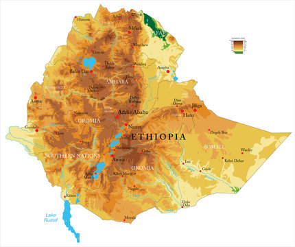 Ethiopia physical map