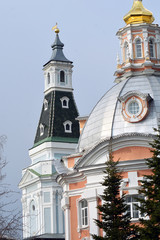 Fototapeta premium Architecture of Trinity Sergius Lavra, Sergiyev Posad, Russia. Color photo. 