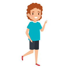 happy student boy comic character