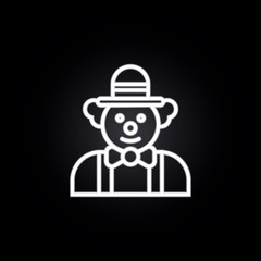 clown neon icon. Elements of carnival and amusement set. Simple icon for websites, web design, mobile app, info graphics