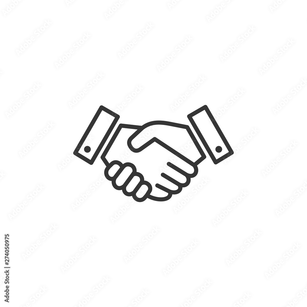 Fototapete Handshake icon template black color editable. Handshake symbol Flat vector sign isolated on white background. Simple vector illustration for graphic and web design.