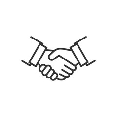 Handshake icon template black color editable. Handshake symbol Flat vector sign isolated on white background. Simple vector illustration for graphic and web design.