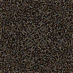 Abstract pattern circle gold confetti. Fun glitter. Vector illustration on black background