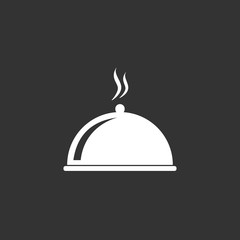 Food cover icon. Vector illustration, flat design.