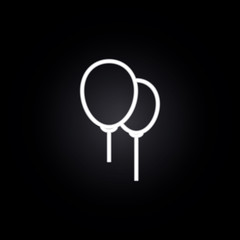 balloons neon icon. Elements of carnival and amusement set. Simple icon for websites, web design, mobile app, info graphics