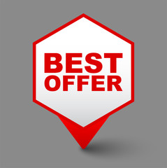 red vector banner best offer