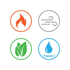 Four elements symbol. Vector illustration, flat design.