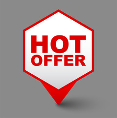 red vector banner hot offer