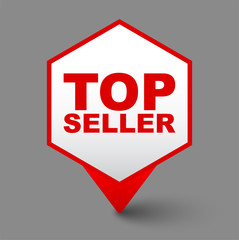 red vector banner top seller