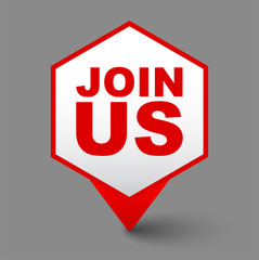 red vector banner join us