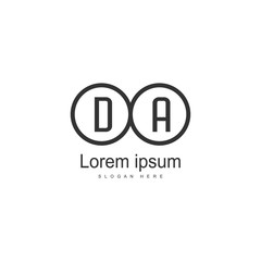 DA Letter Logo Design. Creative Modern DA Letters Icon Illustration