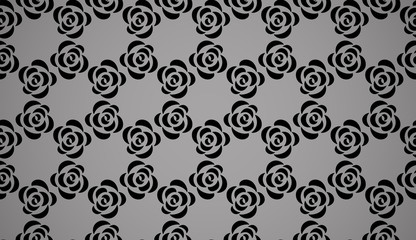 Flower geometric pattern. Seamless vector background. Black ornament. Ornament for fabric, wallpaper, packaging, Decorative print