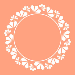 Decorative frame Elegant vector element for design in Eastern style, place for text. Floral pink border. Lace illustration for invitations and greeting cards