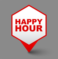 red vector banner happy hour