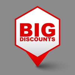 red vector banner big discounts
