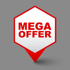 red vector banner mega offer