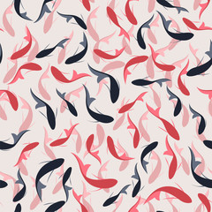 pattern. seamless. red fish. Chinese painting