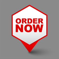 red vector banner order now