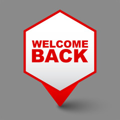 red vector banner welcome back