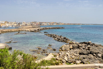 Overview of the Ionian Sea seen from Gallipoli, Puglia, Italy