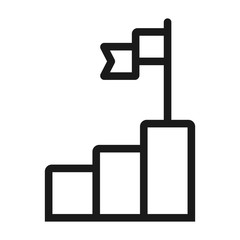 success flag - minimal line web icon. simple vector illustration. concept for infographic, website or app.