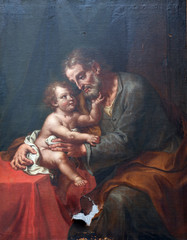 Fototapeta na wymiar Saint Joseph with child Jesus