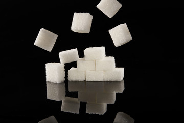 Creative atmosphere of a pile of  sugar cube