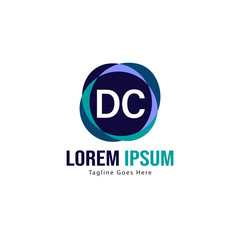 DC Letter Logo Design. Creative Modern DC Letters Icon Illustration