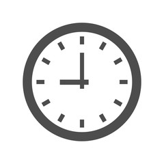 time clock dial vector icon isolated on white background. wall clock flat icon for web, mobile and user interface design